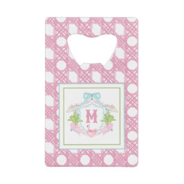Preppy Palm Beach Monogram Wapenschild Creditkaart Flessenopener