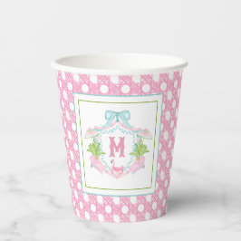 Preppy Palm Beach Monogram Wapenschild Papieren Bekers