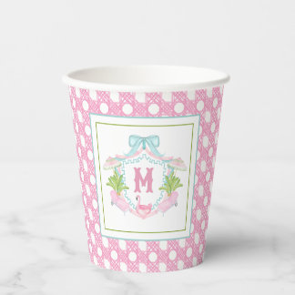 Preppy Palm Beach Monogram Wapenschild Papieren Bekers