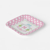 Preppy Palm Beach Monogram Wapenschild Papieren Bordje (Gebogen)