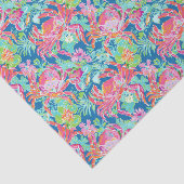 Preppy Palm Beach Ocean Crabs Patroon Tissuepapier (Detail)