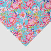 Preppy Palm Beach Ocean Crabs Patroon Tissuepapier (Detail)