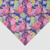 Preppy Palm Beach Ocean Crabs Patroon Tissuepapier (Detail)