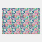 Preppy Palm Beach Ocean Shell krab bloemen patroon Inpakpapier Vel (Voorkant 3)