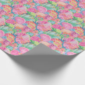 Preppy Palm Beach Ocean Shell Patroon Cadeaupapier (Hoek)