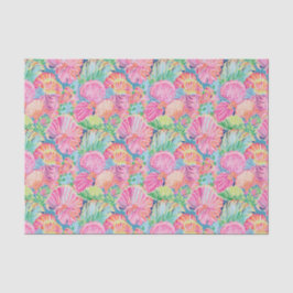 Preppy Palm Beach Ocean Shell Patroon Tissuepapier