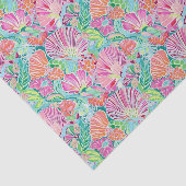 Preppy Palm Beach Ocean Shell Patroon Tissuepapier (Detail)