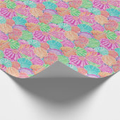 Preppy Palm Beach Ocean Shells Patroon Cadeaupapier (Hoek)