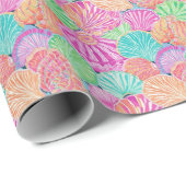 Preppy Palm Beach Ocean Shells Patroon Cadeaupapier (Rol Hoek)