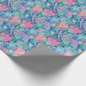Preppy Palm Beach Ocean Shells Patroon Cadeaupapier (Hoek)