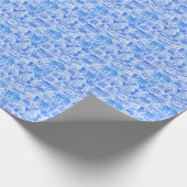 Preppy Palm Beach Print Blauw & Wit Dierenvakantie Cadeaupapier (Hoek)