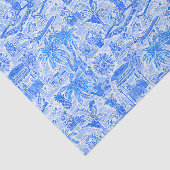 Preppy Palm Beach Print Blauw & Wit Dierenvakantie Tissuepapier (Detail)