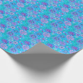 Preppy Palm Beach Print Blauwe bloemen Cadeaupapier (Hoek)