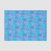 Preppy Palm Beach Print Blauwe bloemen Tissuepapier (Voorkant)