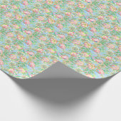 Preppy Palm Beach Print Blauwe en roze Sinaasappel Cadeaupapier (Hoek)