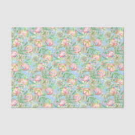 Preppy Palm Beach Print Blauwe en roze Sinaasappel Tissuepapier