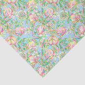 Preppy Palm Beach Print Blauwe en roze Sinaasappel Tissuepapier (Detail)