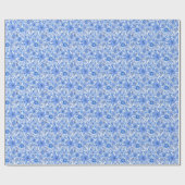 Preppy Palm Beach Print Blauwe en witte bloemen Cadeaupapier (Vlak)