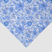 Preppy Palm Beach Print Blauwe en witte bloemen Tissuepapier (Detail)