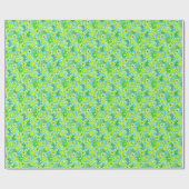 Preppy Palm Beach Print Groene & Blauwe Schildpadd Cadeaupapier (Vlak)