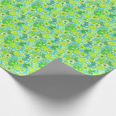 Preppy Palm Beach Print Groene & Blauwe Schildpadd Cadeaupapier (Hoek)