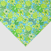 Preppy Palm Beach Print Groene & Blauwe Schildpadd Tissuepapier (Detail)