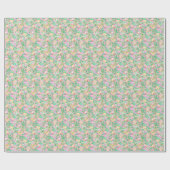 Preppy Palm Beach Print Groene en Roze Sinaasappel Cadeaupapier (Vlak)