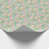 Preppy Palm Beach Print Groene en Roze Sinaasappel Cadeaupapier (Hoek)