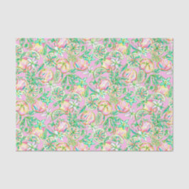 Preppy Palm Beach Print Groene en Roze Sinaasappel Tissuepapier