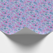 Preppy Palm Beach Print Lavendel en roze bloemen Cadeaupapier (Hoek)