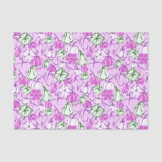 Preppy Palm Beach Print Lavendel & Groene pompoene Tissuepapier (Voorkant)