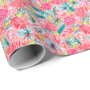 Preppy Palm Beach Print palmboom apen Cadeaupapier