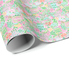 Preppy Palm Beach Print Pastel Charleston Cadeaupapier