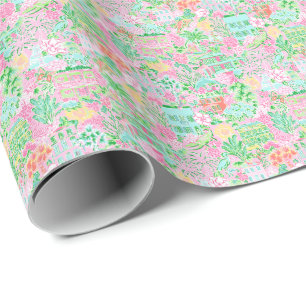 Preppy Palm Beach Print Pastel Charleston Cadeaupapier