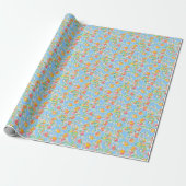 Preppy Palm Beach Print Pastel Sinaasappels Cadeaupapier (Uitgerold)