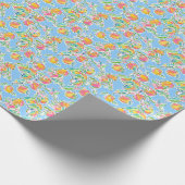Preppy Palm Beach Print Pastel Sinaasappels Cadeaupapier (Hoek)