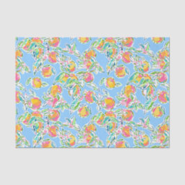 Preppy Palm Beach Print Pastel Sinaasappels Tissuepapier