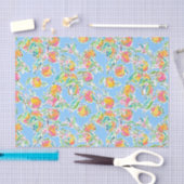 Preppy Palm Beach Print Pastel Sinaasappels Tissuepapier (Craft)