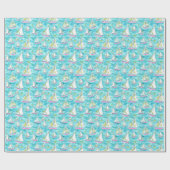 Preppy Palm Beach Print Pastel zeilboten Cadeaupapier (Vlak)
