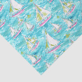 Preppy Palm Beach Print Pastel zeilboten Tissuepapier (Detail)