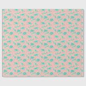 Preppy Palm Beach Print Pastelschildpadden Cadeaupapier (Vlak)