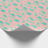 Preppy Palm Beach Print Pastelschildpadden Cadeaupapier (Hoek)