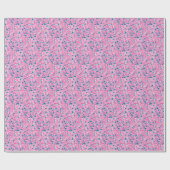 Preppy Palm Beach Print roze & blauw zeeschelpen Cadeaupapier (Vlak)