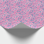 Preppy Palm Beach Print roze & blauw zeeschelpen Cadeaupapier (Hoek)