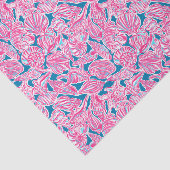 Preppy Palm Beach Print roze & blauw zeeschelpen Tissuepapier (Detail)