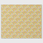 Preppy Palm Beach Print roze en gele bloemen Cadeaupapier (Vlak)