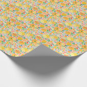 Preppy Palm Beach Print roze en gele bloemen Cadeaupapier (Hoek)