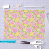 Preppy Palm Beach Print roze en gele bloemen Tissuepapier (Craft)