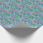 Preppy Palm Beach Print Roze en groene bloemen Cadeaupapier (Hoek)