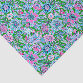 Preppy Palm Beach Print Roze en groene bloemen Tissuepapier (Detail)